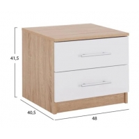 ΚΟΜΟΔΙΝΟ ΜΕΛΑΜΙΝΗΣ CHELSEA HM2220.06 SONAMA - ΛΕΥΚΟ 48x40,5x41,5 εκ.