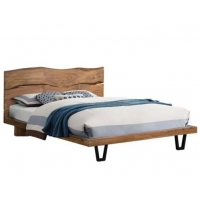 ΚΡΕΒΑΤΙ NICOLE HM8218.11 ΑΠΟ ΜΑΣΙΦ ΞΥΛΟ ΑΚΑΚΙΑΣ 212,5x180x106εκ. ΓΙΑ ΣΤΡΩΜΑ 160Χ200