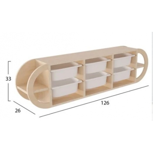 ΣΥΡΤΑΡΙΕΡΑ ΤΟΙΧΟΥ SANI HM18228.03 ΞΥΛΟ ΣΗΜΥΔΑΣ & 6 ΛΕΥΚΑ ΣΥΡΤΑΡΙΑ P.E. 126x26x33Υεκ.