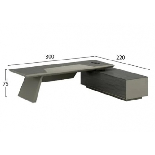 ΓΡΑΦΕΙΟ ΕΠΑΓΓΕΛΜΑΤΙΚΟ LUX SERIES 300X220X75Υεκ. ΔΕΞΙΑ ΓΩΝΙΑ ΣΤΑΧΤΙ ΜΟΚΑ HM2114R
